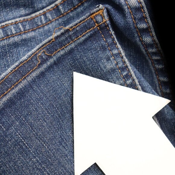 Madewell 10" High-Rise Skinny Jeans Raw Cut Hem Stretch Denim Mid Wash Blue 24 - Picture 12 of 12